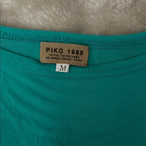 Piko 1988 Turquoise Short Sleeve Top - Picture 2 of 2